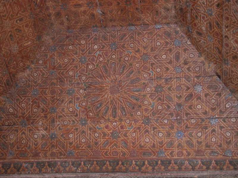 Kunstvolle Holzdecke, Marrakesch, Marokko (August 2006) 