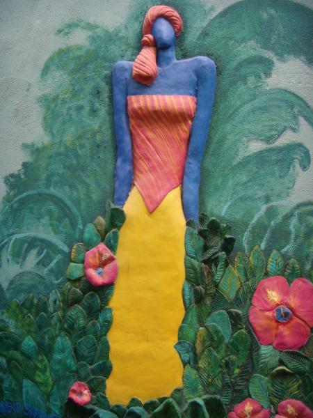 Plastische Häuserwand in Willemstad 
