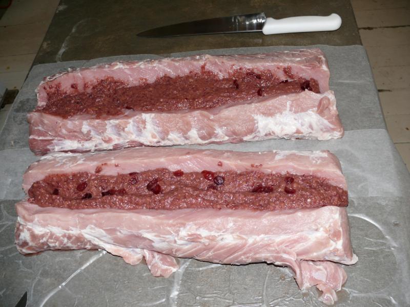 Weihnachtsessen – Pork Tenderloin mit Cranberryfüllung  