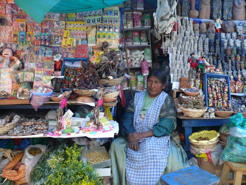 Seht Ihr die Lamaembryos? Schamanenmarkt in La Paz 