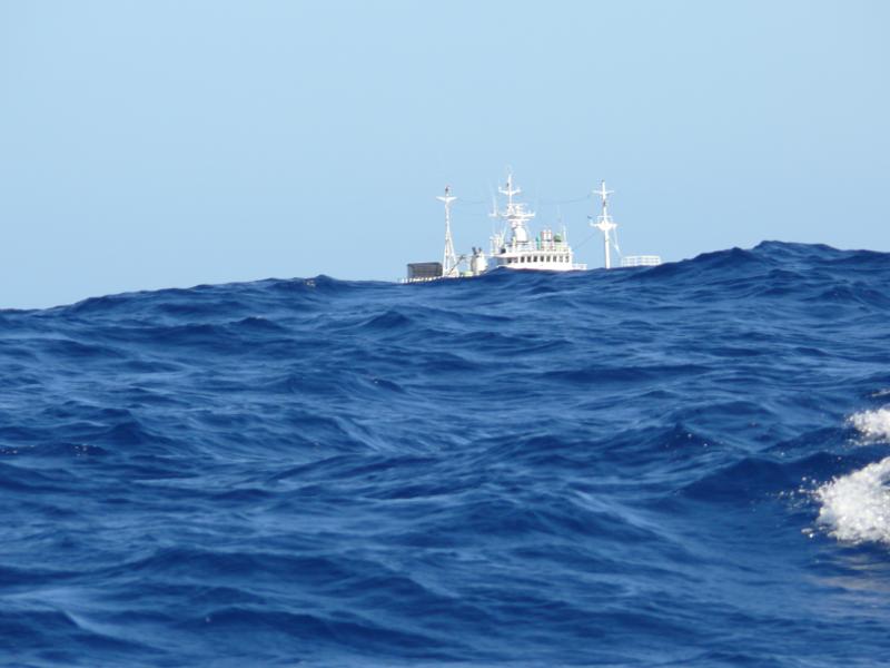 Fischerboot bei Wellengang 