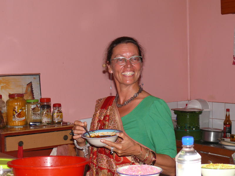 Kochen im Sari 