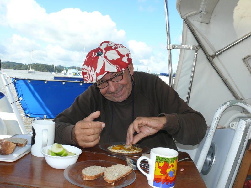 Martin geniesst das Spiegelei 