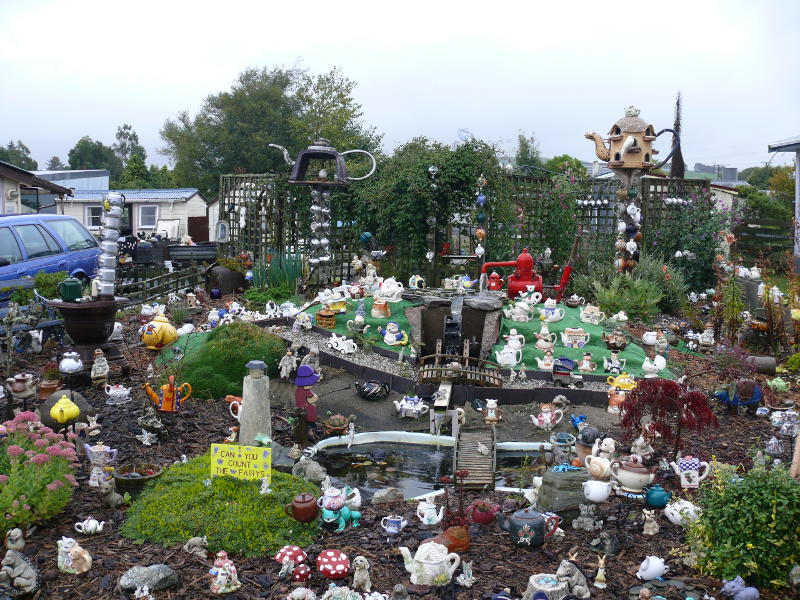 Garten eines Teepotfreaks in Owaka 