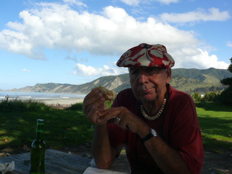 Fischburger in der Tokomaru Bay 
