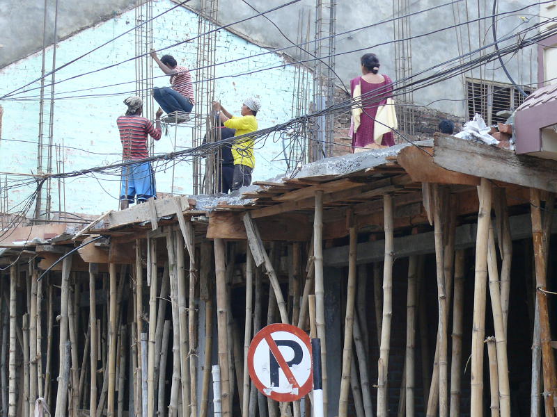 Bereit zum Beton giessen, Tansen (Palpa) 