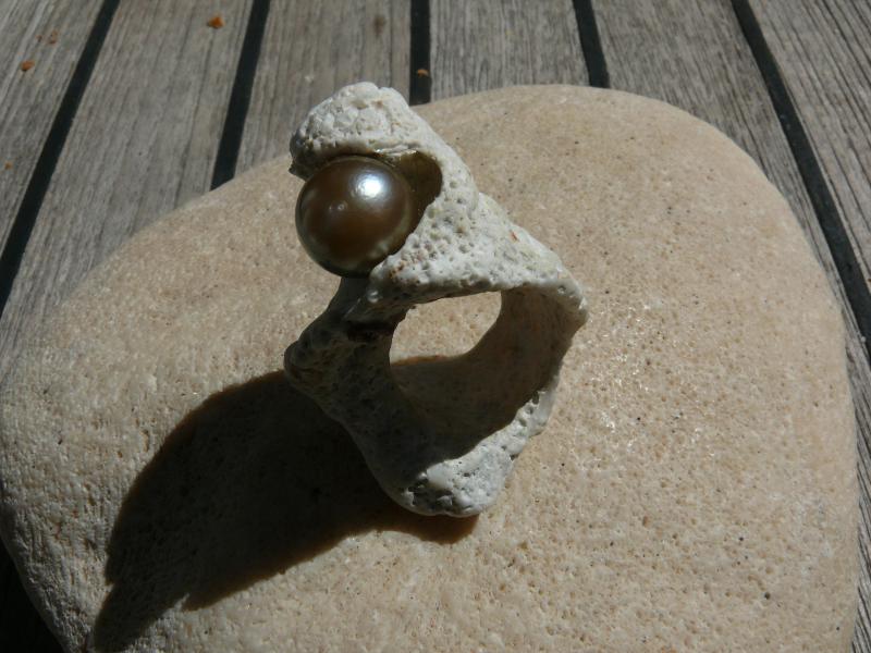 Raianutu - Muschelringe mit Tahitizuchtperle