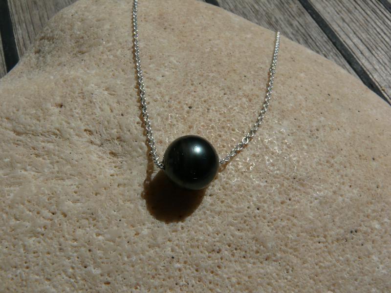 Solo - Tahitizuchtperle, Ankerkette 925er Silber
