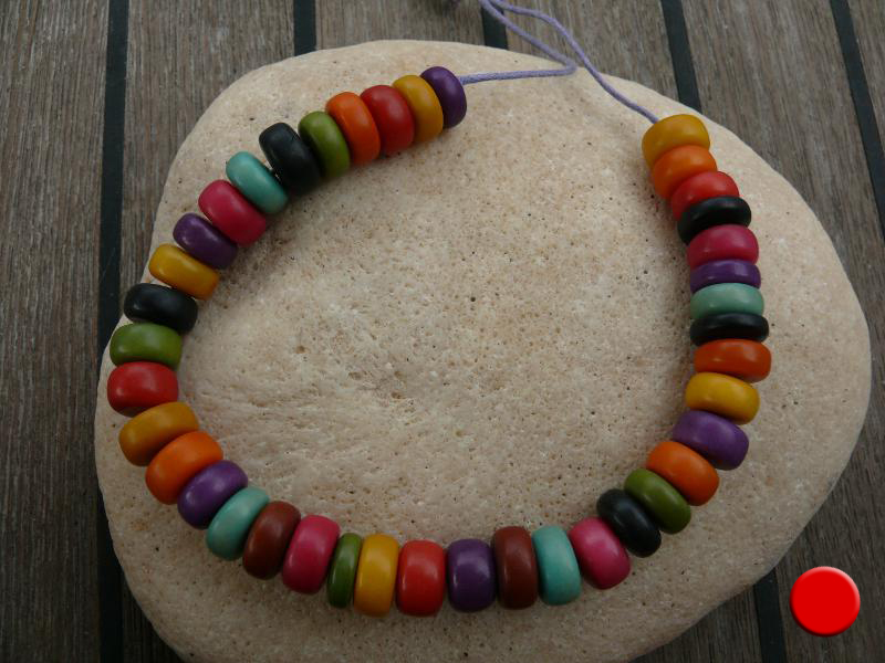 Smarties - Collier 44cm mit 40 Steinen und 1 Stein als Verschluss