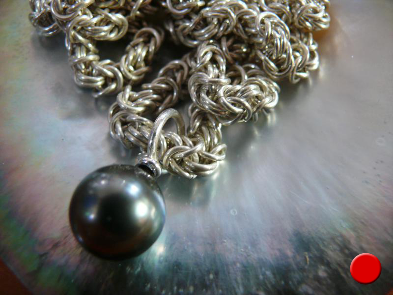 Déesse de la mer - Tahiti Zuchtperle mit Silber 925