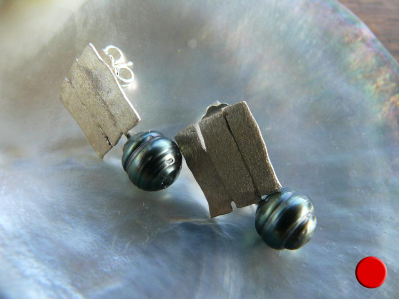 Raiatea - Silberohrstecker mit je einer Südseeperle